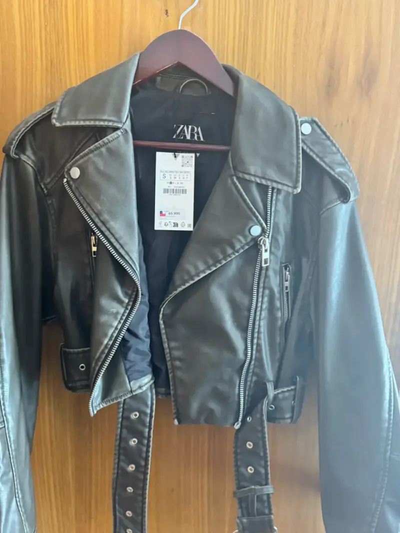 Chaqueta de cuero sintético negra Zara - 1