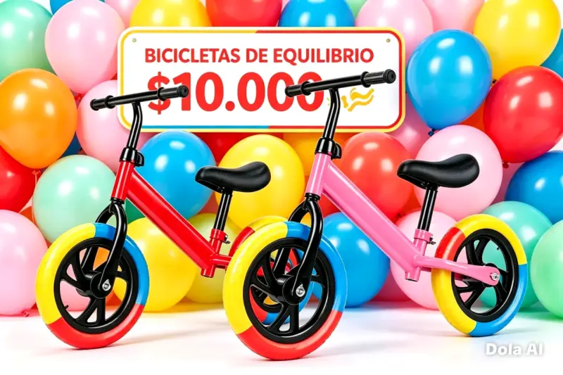 Bicicleta de equilibrio para niños colores vivos - 1
