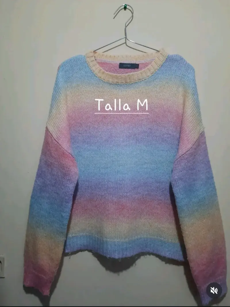 Suéter de punto multicolor vintage - Size M
