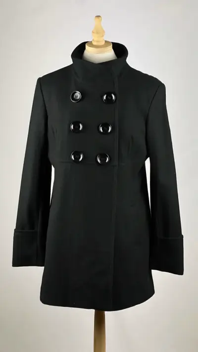 Abrigo negro Browley - 60% Lana - Talla M - miniatura 1