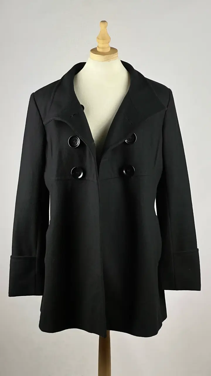 Abrigo negro Browley - 60% Lana - Talla M - 2