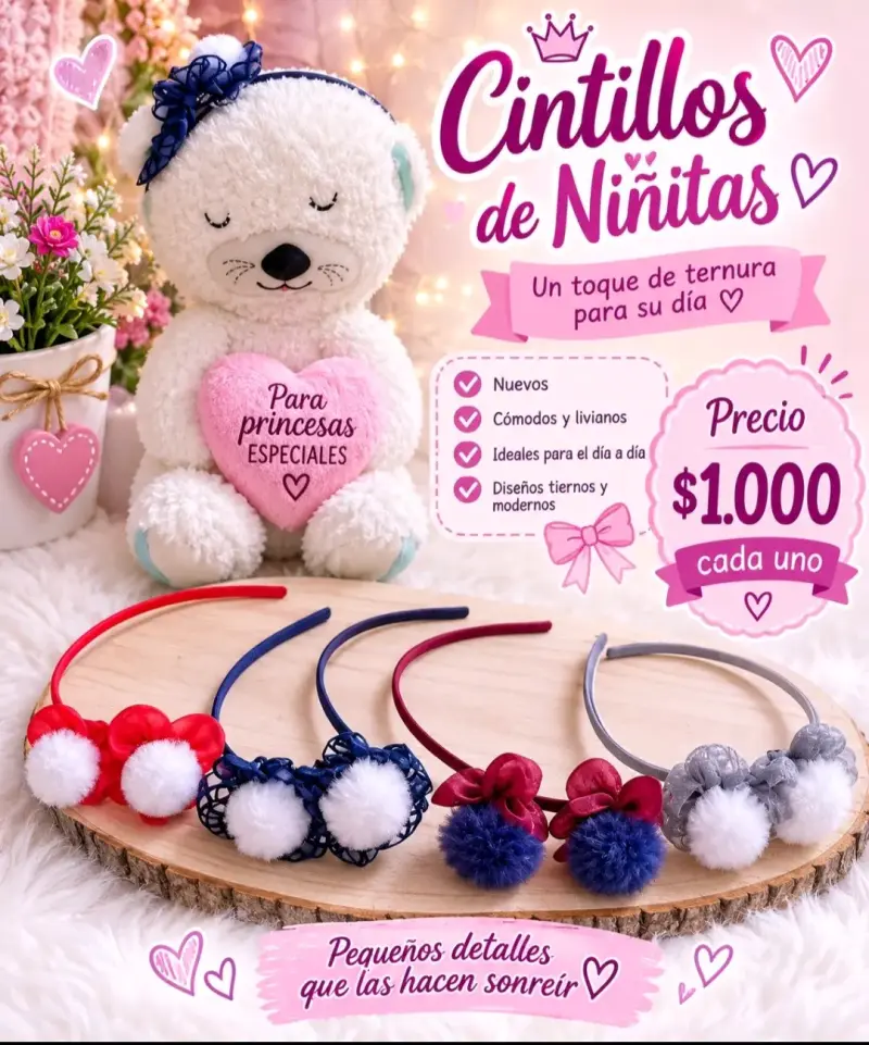 Cintillos para niñas con diseño tierno