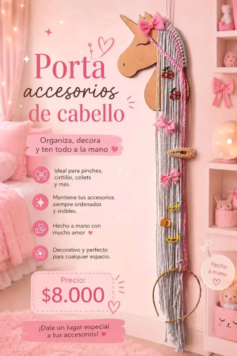 Porta accesorios de cabello unicornio decorativo - 1