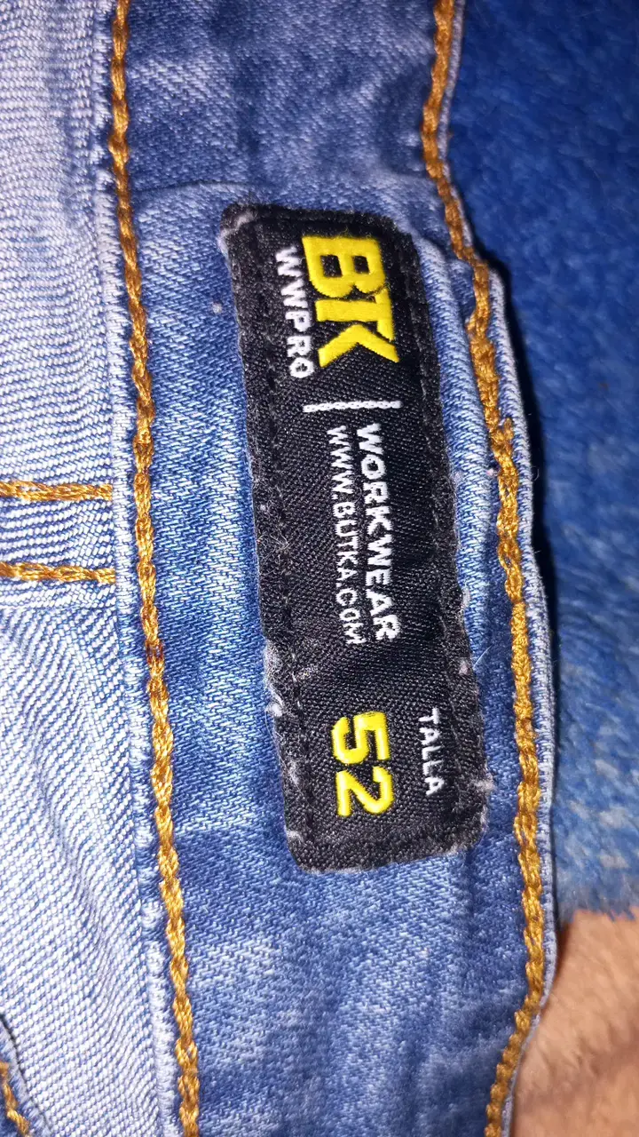 Jeans de trabajo, mezclilla azul para hombre - 2