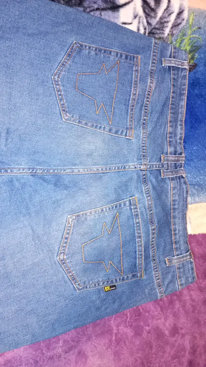 Jeans de trabajo, mezclilla azul para hombre - 3