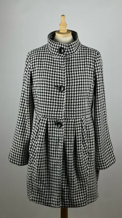 Abrigo pata de gallo Bitten -30% lana – Talla M - miniatura 1