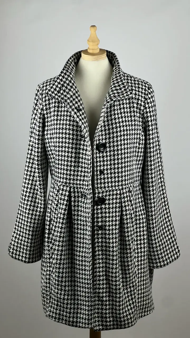 Abrigo pata de gallo Bitten -30% lana – Talla M - 2