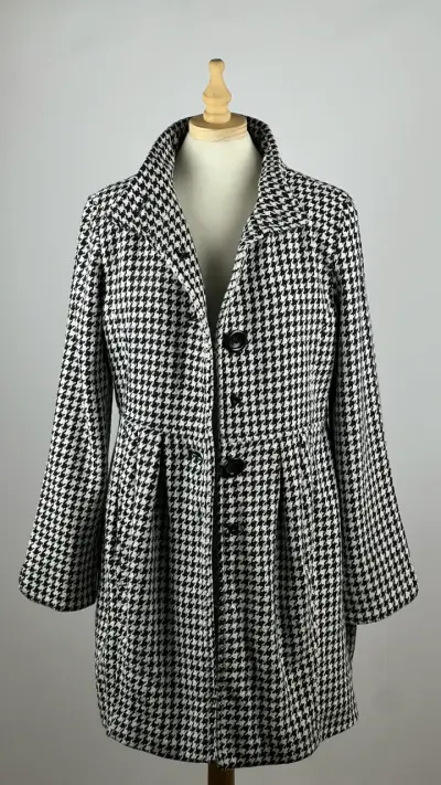 Abrigo pata de gallo Bitten -30% lana – Talla M - miniatura 2