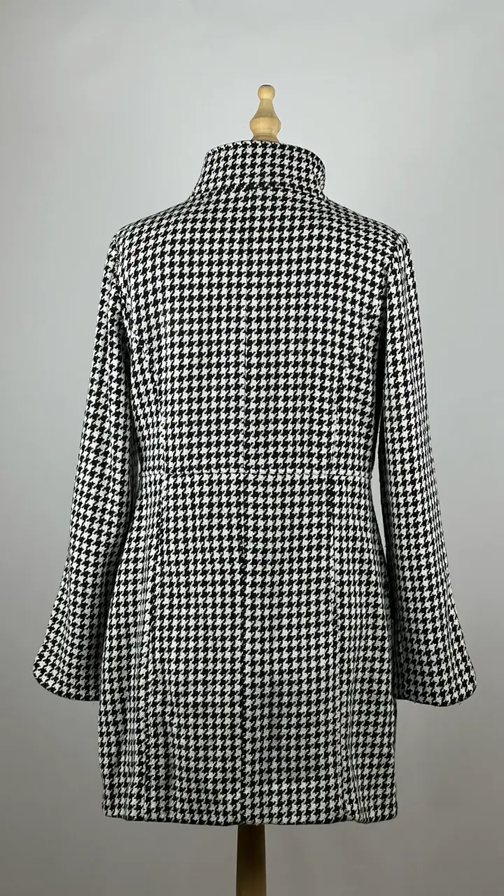 Abrigo pata de gallo Bitten -30% lana – Talla M - 4