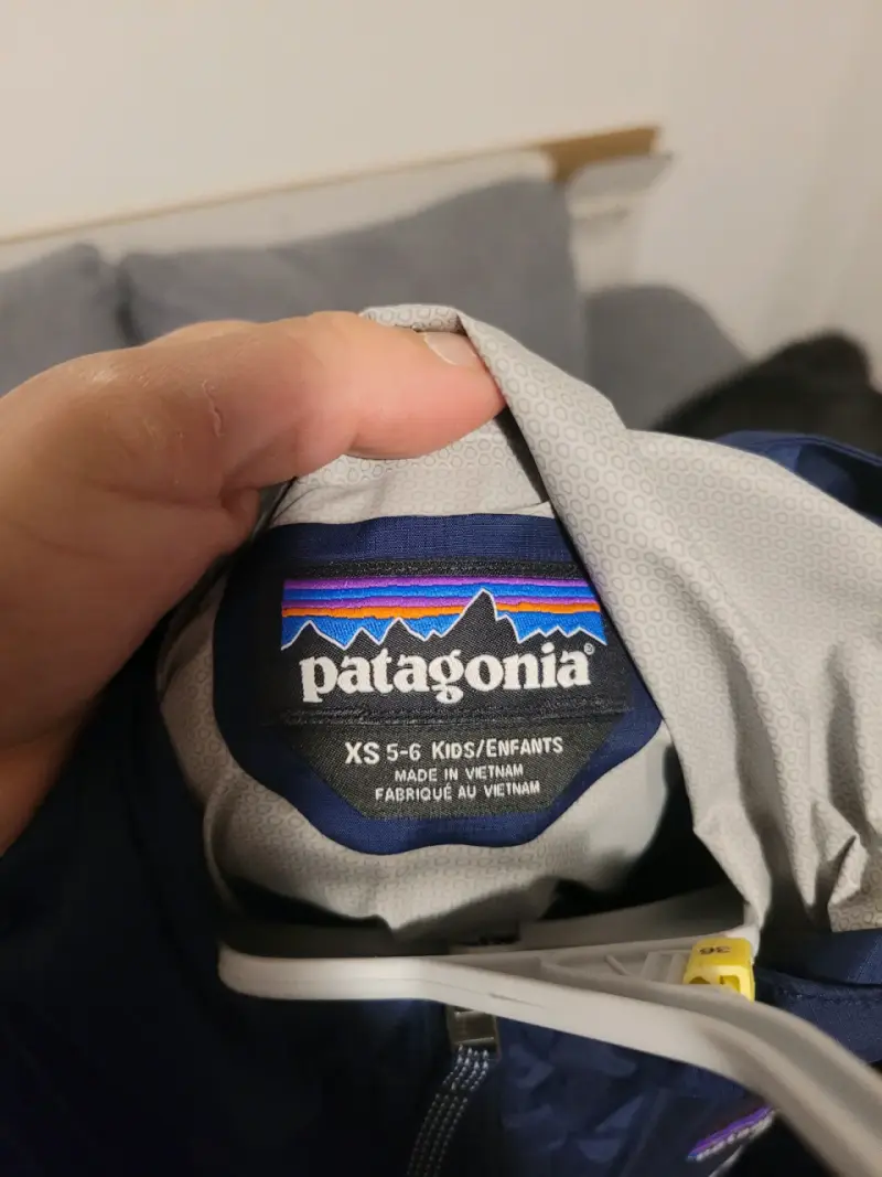 Chaqueta impermeable azul para niños Patagonia - 2