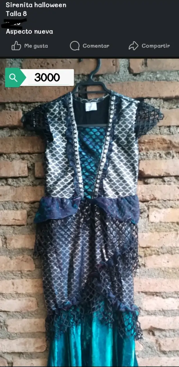 Disfraz de sirenita para Halloween talla 8