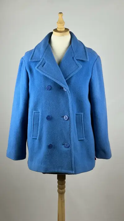 Abrigo celeste American Girl - 85% Lana - Talla L - miniatura 1