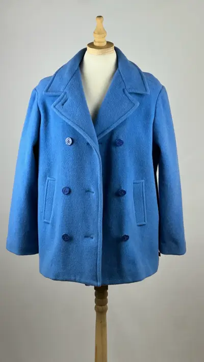 Abrigo celeste American Girl - 85% Lana - Talla L - miniatura 2