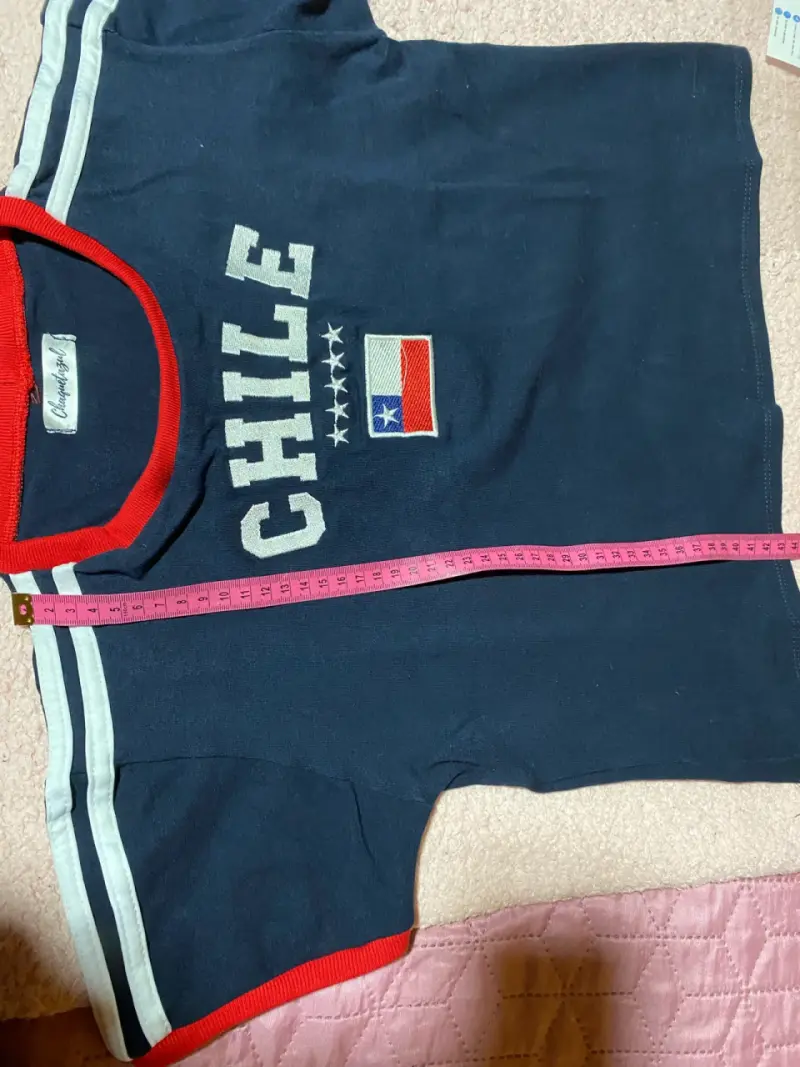 Polera baby tee CHILE azul - 4