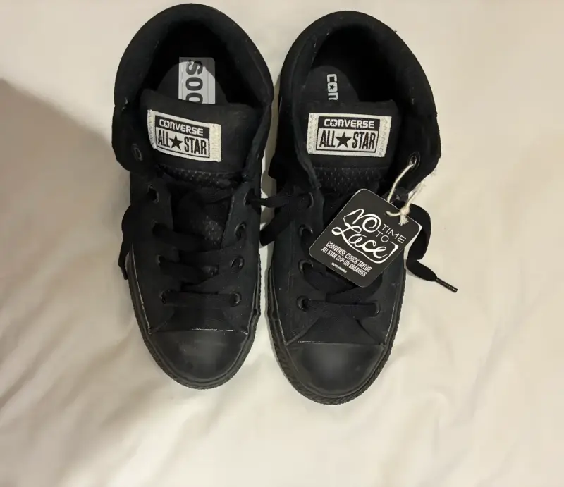 Zapatillas 35.5 Converse All Star negras para niño - 1