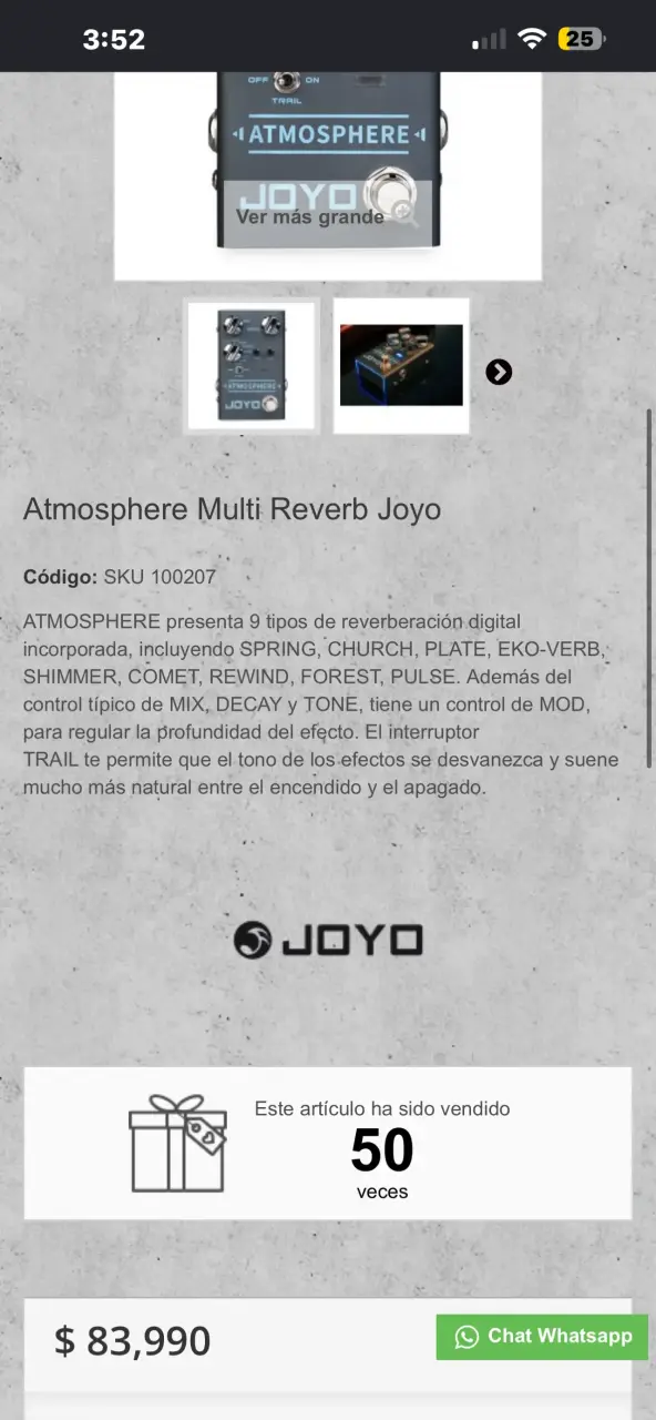 Pedal de Reverb Digital Joyo Atmosphere - 3