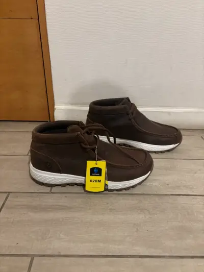Botines de cuero marrón para hombre Sureway - miniatura 1
