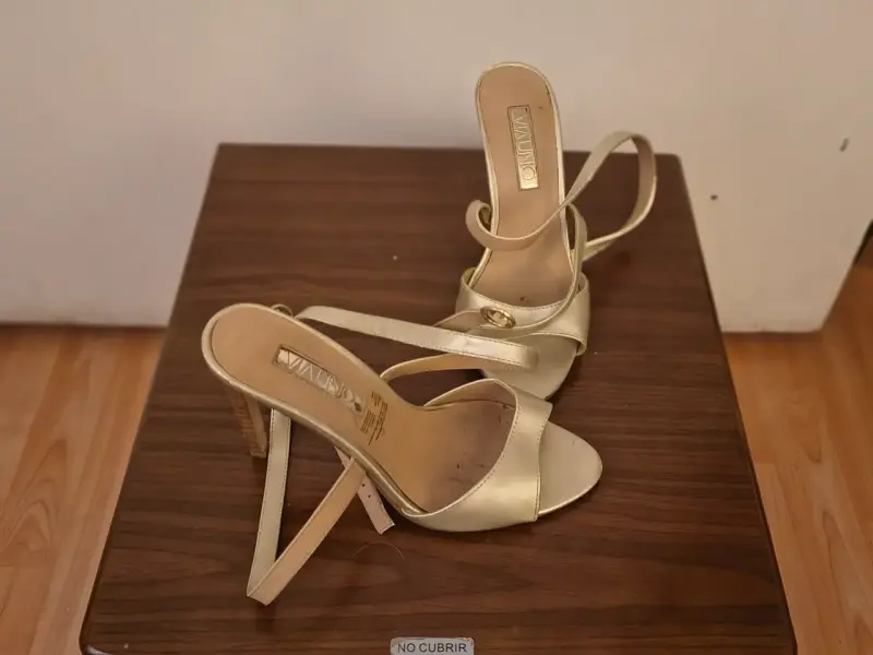 Sandalias de fiesta de tacón doradas N35 - 1