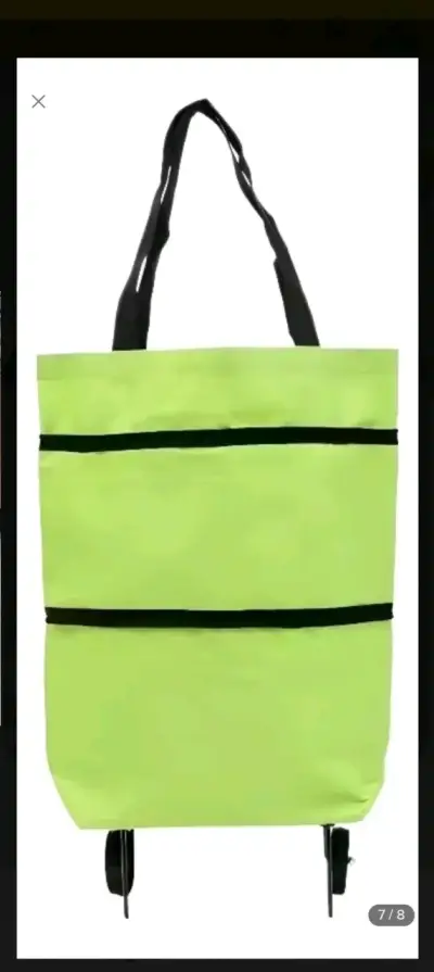 Bolsa de carrito de compras plegable verde - miniatura 1