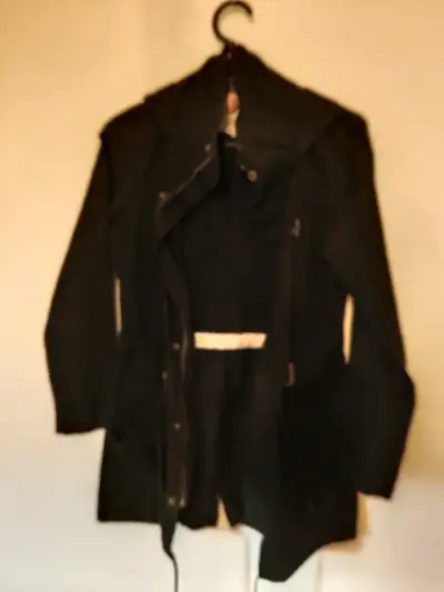 Parka negra con capucha para mujer talla M - miniatura 3