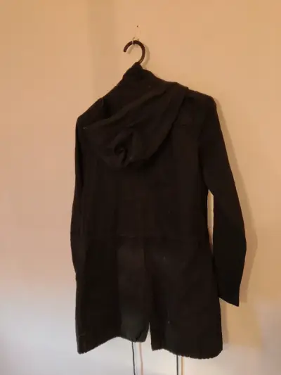 Parka negra con capucha para mujer talla M - miniatura 4