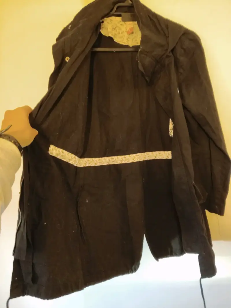 Parka negra con capucha para mujer talla M - 5