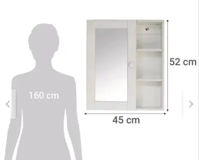 Botiquín de baño blanco con espejo - miniatura 4
