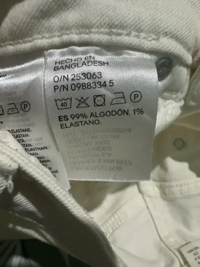 Pantalones blancos de mezclilla H&M talla 36 - miniatura 5