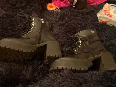 Botines de cuero negro  Cmoran talla 35 - miniatura 1