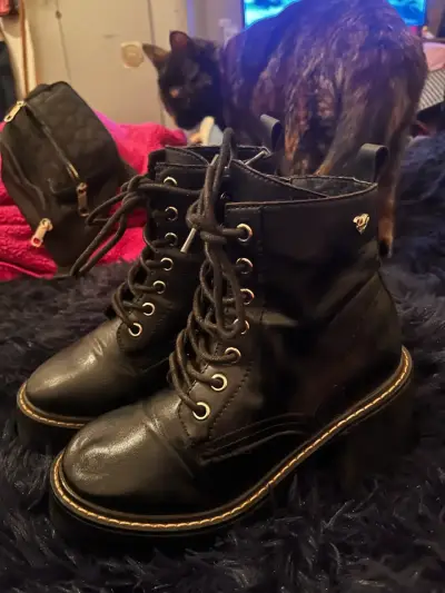 Botines de cuero negro  Cmoran talla 35 - miniatura 3