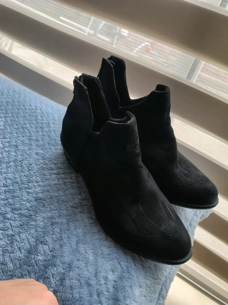 Botines de gamuza negros para mujer - 2
