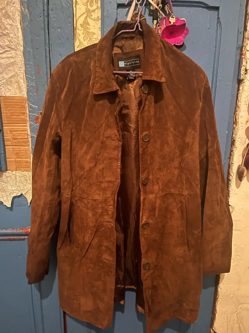 Chaqueta de cuero marrón Relativity unisex
