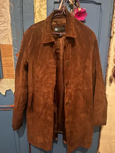 Chaqueta de cuero marrón Relativity unisex - miniatura 1
