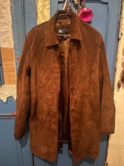 Chaqueta de cuero marrón Relativity unisex - miniatura 2