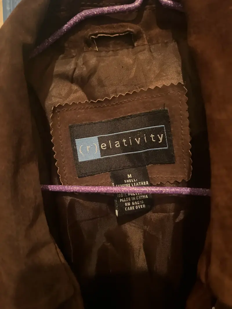 Chaqueta de cuero marrón Relativity unisex - 3