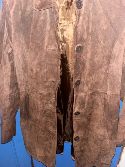 Chaqueta de cuero marrón Relativity unisex - miniatura 4