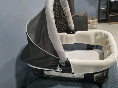 Cuna moisés portátil para bebé gris - miniatura 2