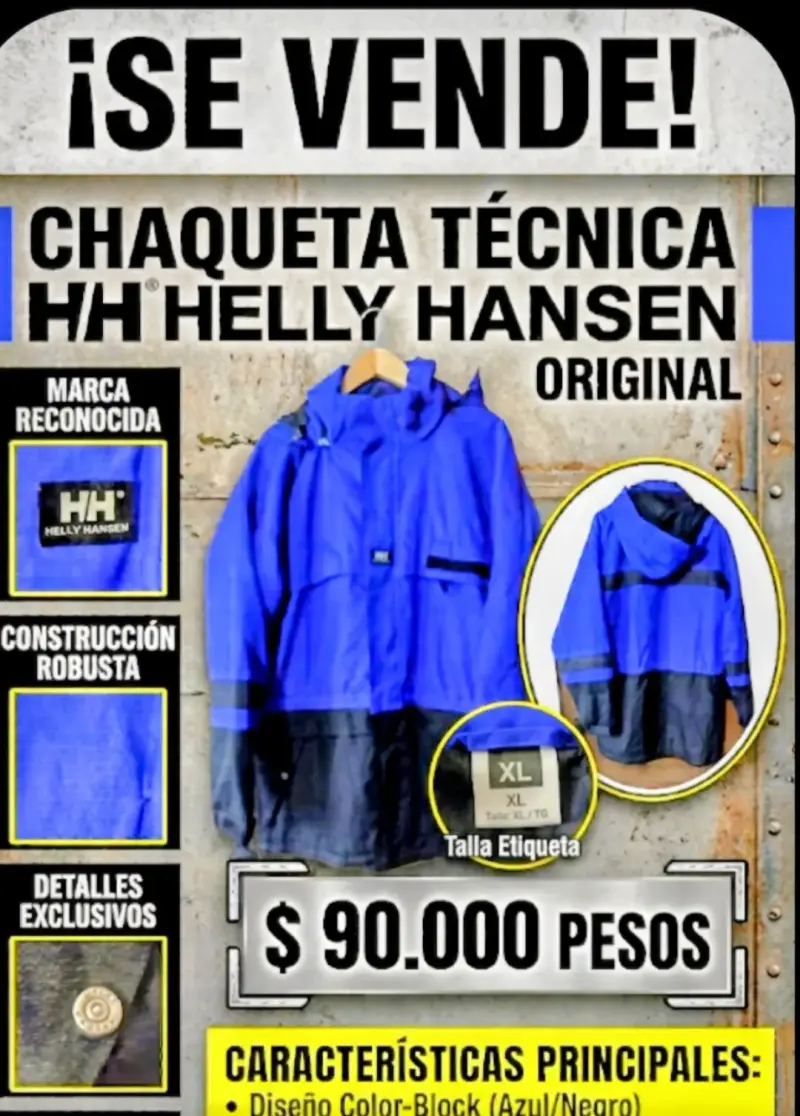 Chaqueta técnica Helly Hansen azul y negra XL