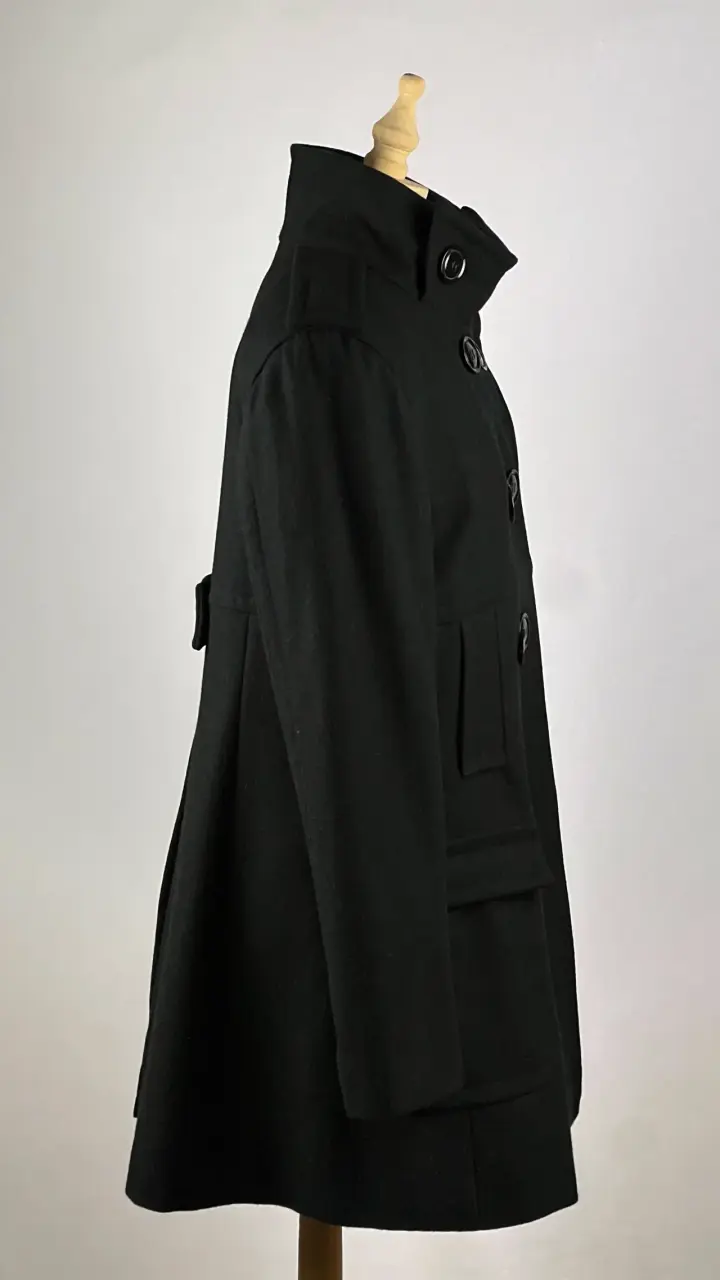 Abrigo negro Via - 80% Lana - Talla M - 3