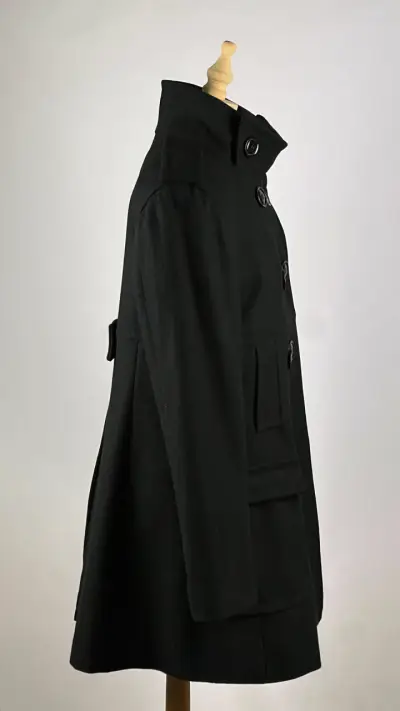 Abrigo negro Via - 80% Lana - Talla M - miniatura 3