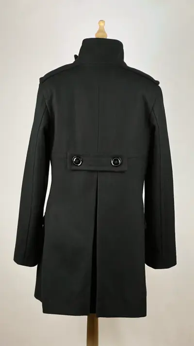 Abrigo negro Via - 80% Lana - Talla M - miniatura 4