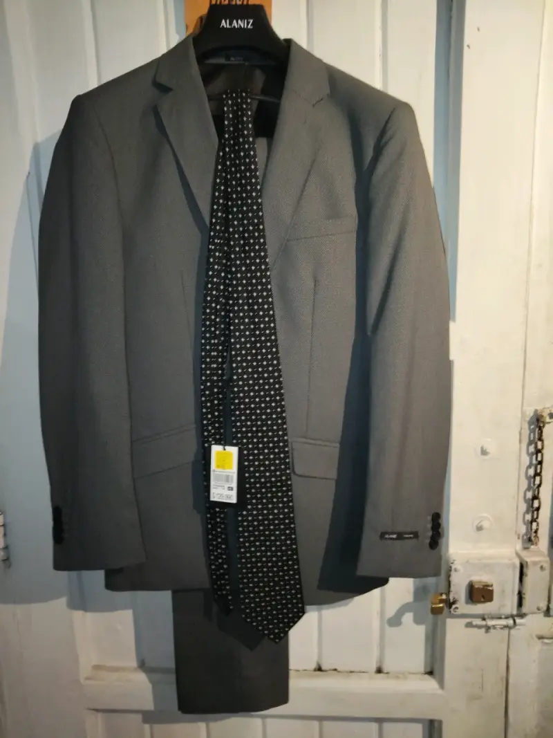 Traje gris con corbata Alaniz