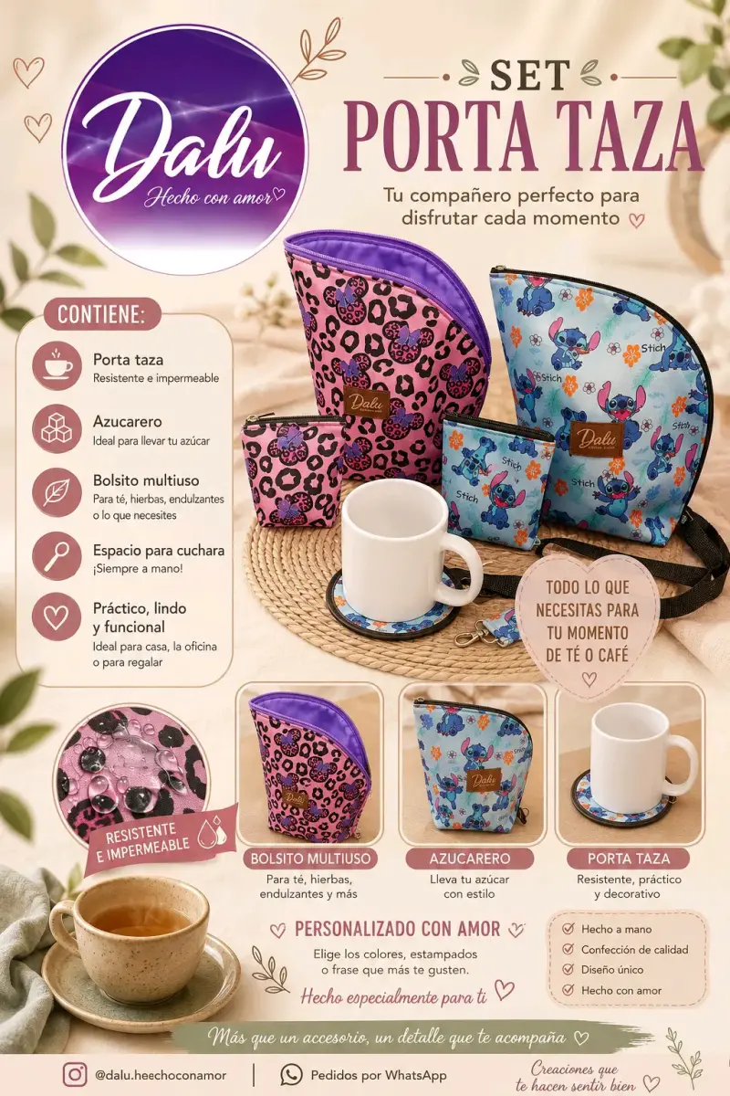 Set de Porta Taza y Bolsito Multiuso Dalu - 2