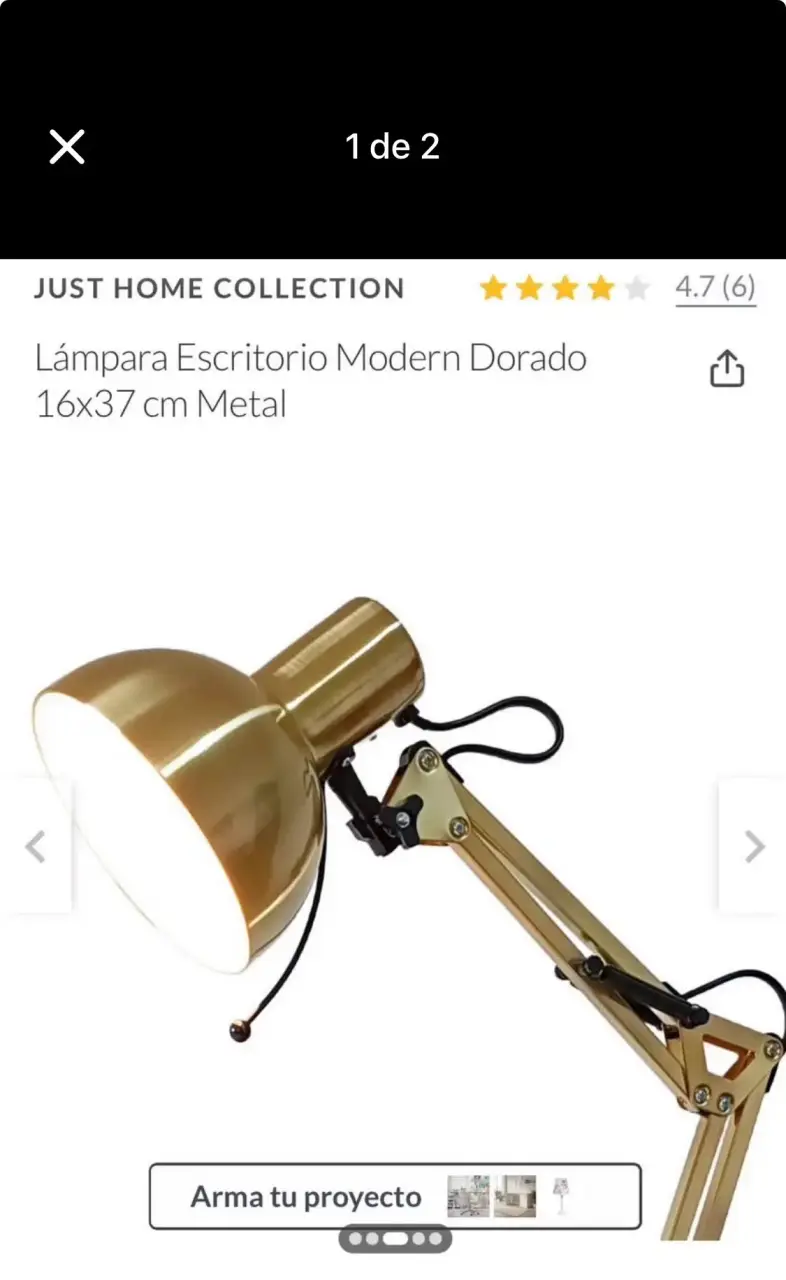Lámpara de escritorio dorada moderna - 1