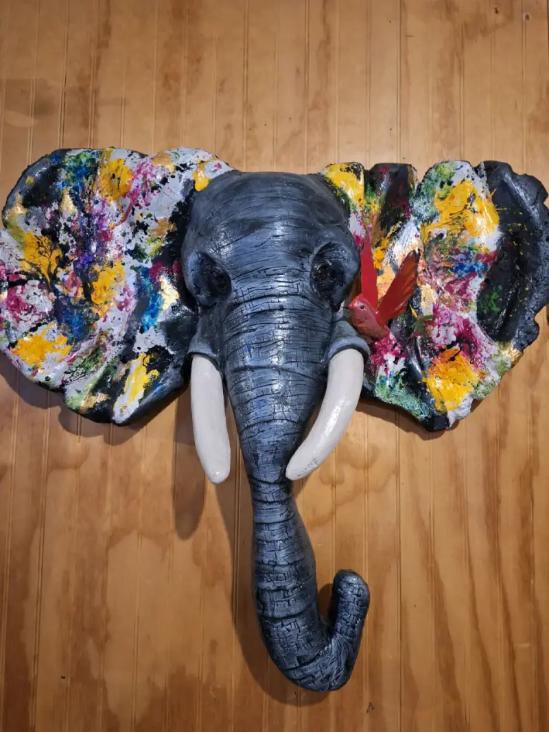 Escultura de Elefante de Pared Colorida - 1