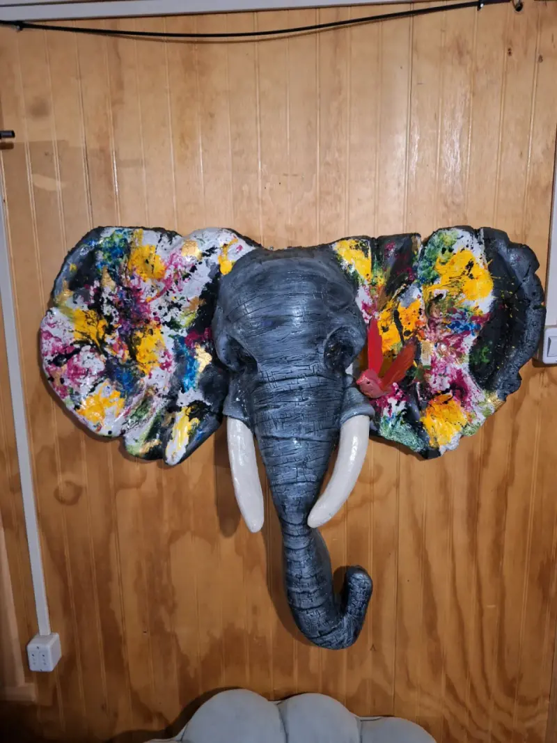 Escultura de Elefante de Pared Colorida - 5