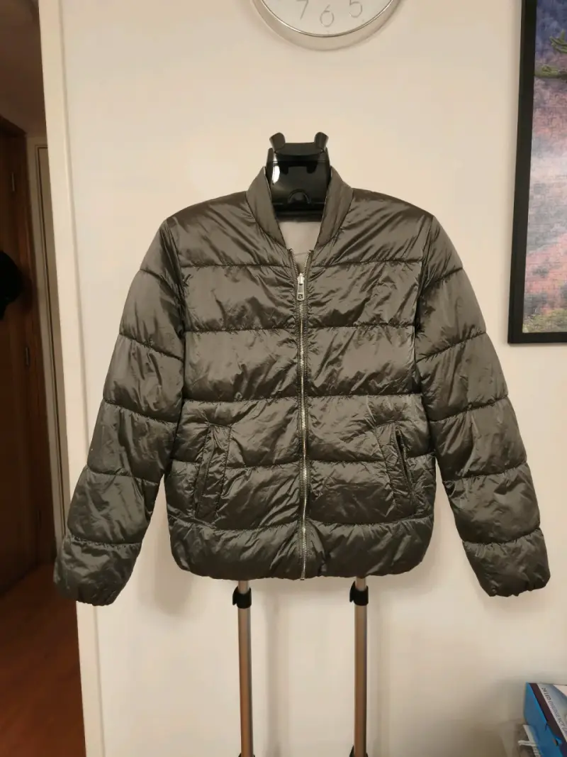 Chaqueta reversible gris con cierre - 1