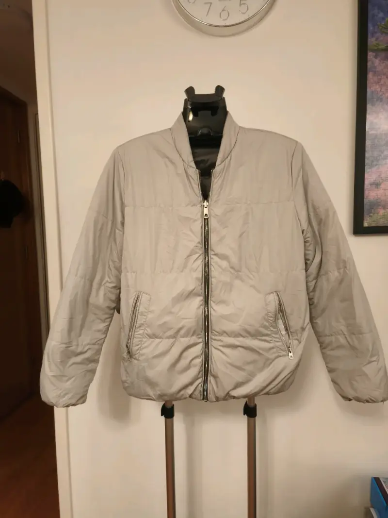 Chaqueta reversible gris con cierre - 3