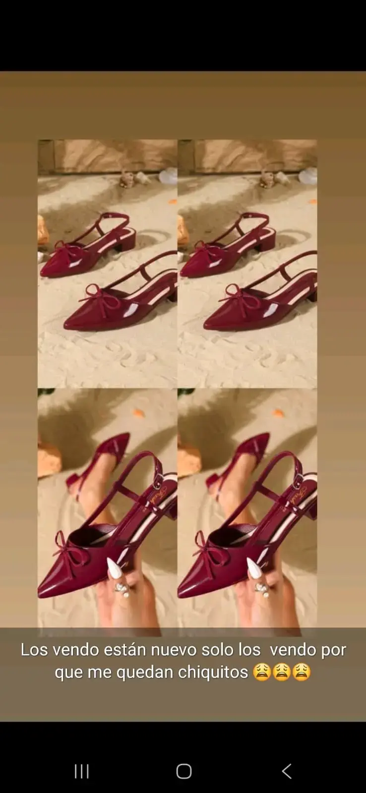 Zapatos de tacón bajo burdeos nuevos