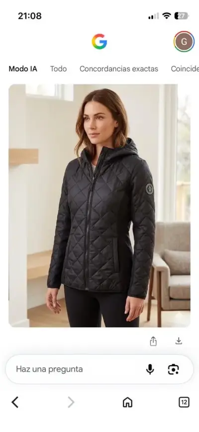 Parka negra con capucha para mujer talla S - miniatura 1